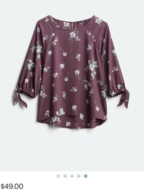 Papermoon Plum Floral Tie-Sleeve Blouse